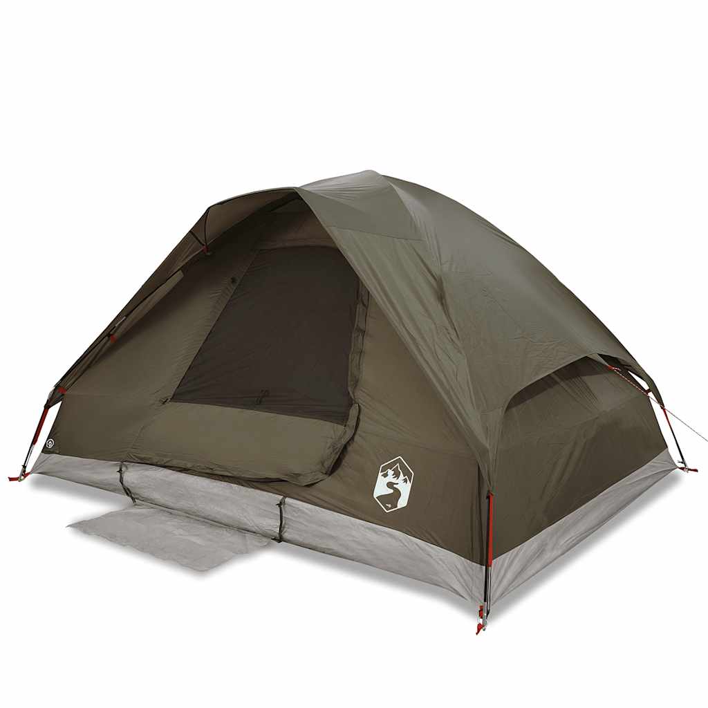 Tenda da Campeggio a Cupola per 4 Persone Marrone Impermeabile