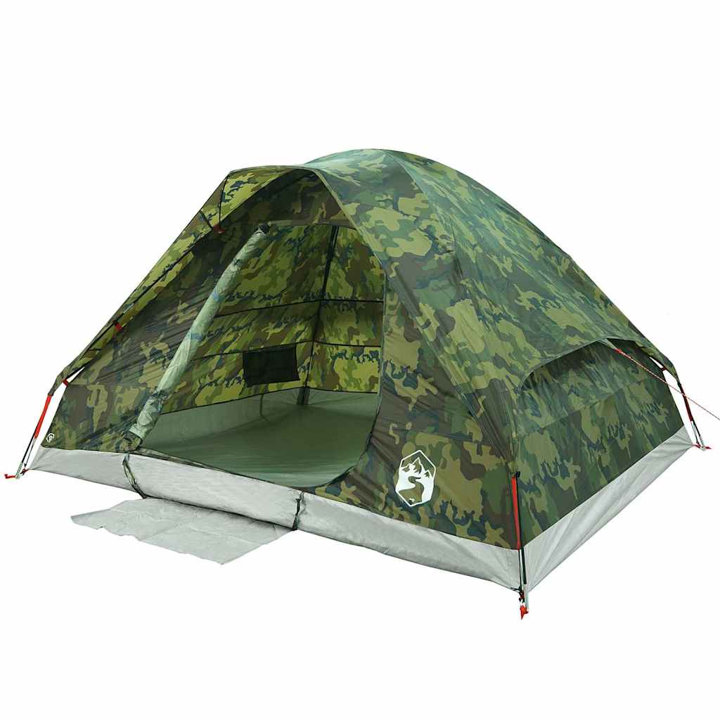 Tenda da Campeggio a Cupola 4 Persone Mimetica Impermeabile