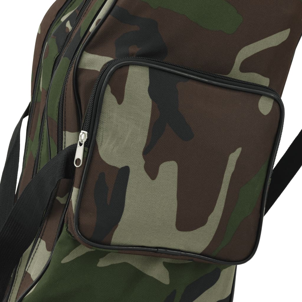 Borsa per Canna da Pesca Verde Mimetico 150 cm Tessuto Oxford