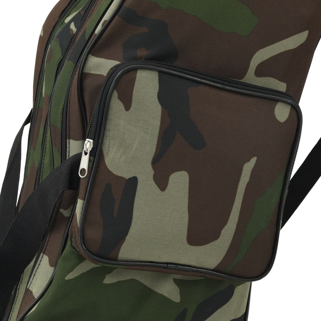 Borsa per Canna da Pesca Verde Mimetico 160 cm Tessuto Oxford