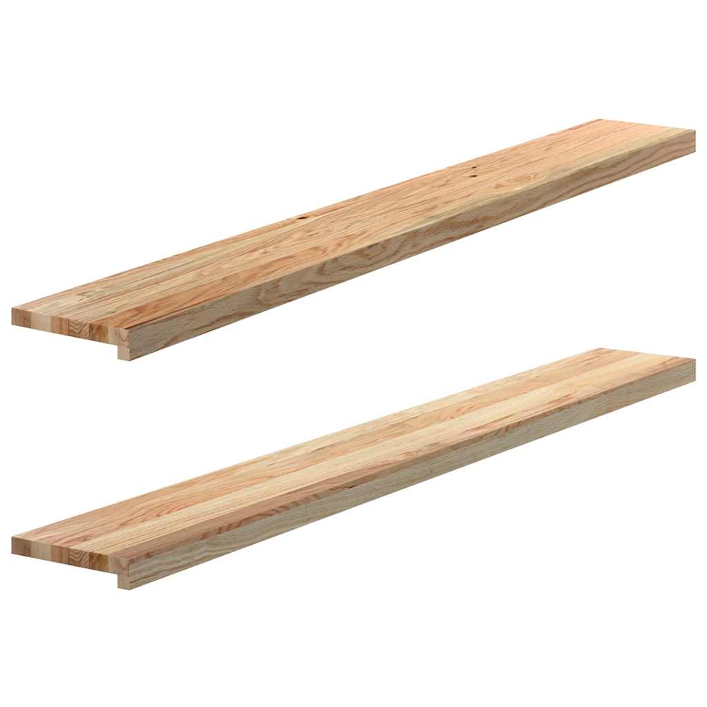 Davanzali 2 pz Non Trattati 160x20x2cm Legno Massello di Rovere