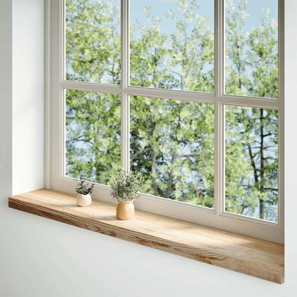 Davanzali 2 pz Non Trattati 160x20x2cm Legno Massello di Rovere