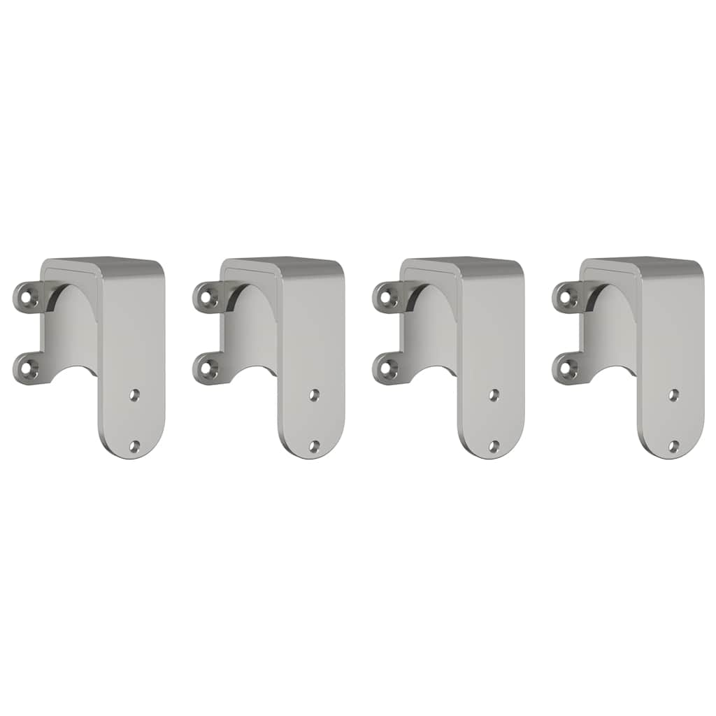 Staffe Bypass Porta della Fienile 4 pz Guide Tonde Acciaio Inox