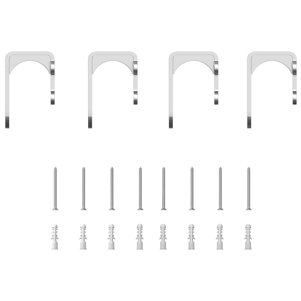 Staffe Bypass Porta della Fienile 4 pz Guide Tonde Acciaio Inox
