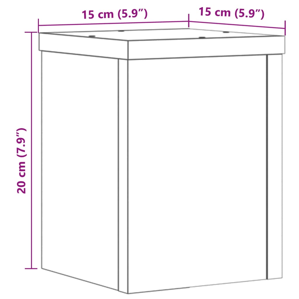 Supporti per Piante 2 pz Legno 15x15x20 cm Legno Multistrato