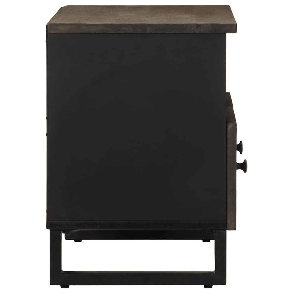 Mobile Porta TV Nero 70x33x46 cm in Legno Massello di Mango