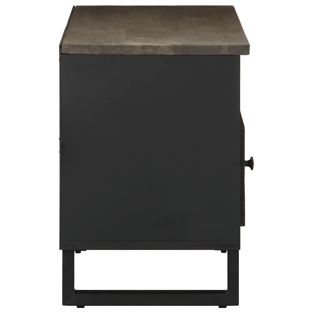 Mobile Porta TV Nero 100x33x46 cm in Legno Massello di Mango