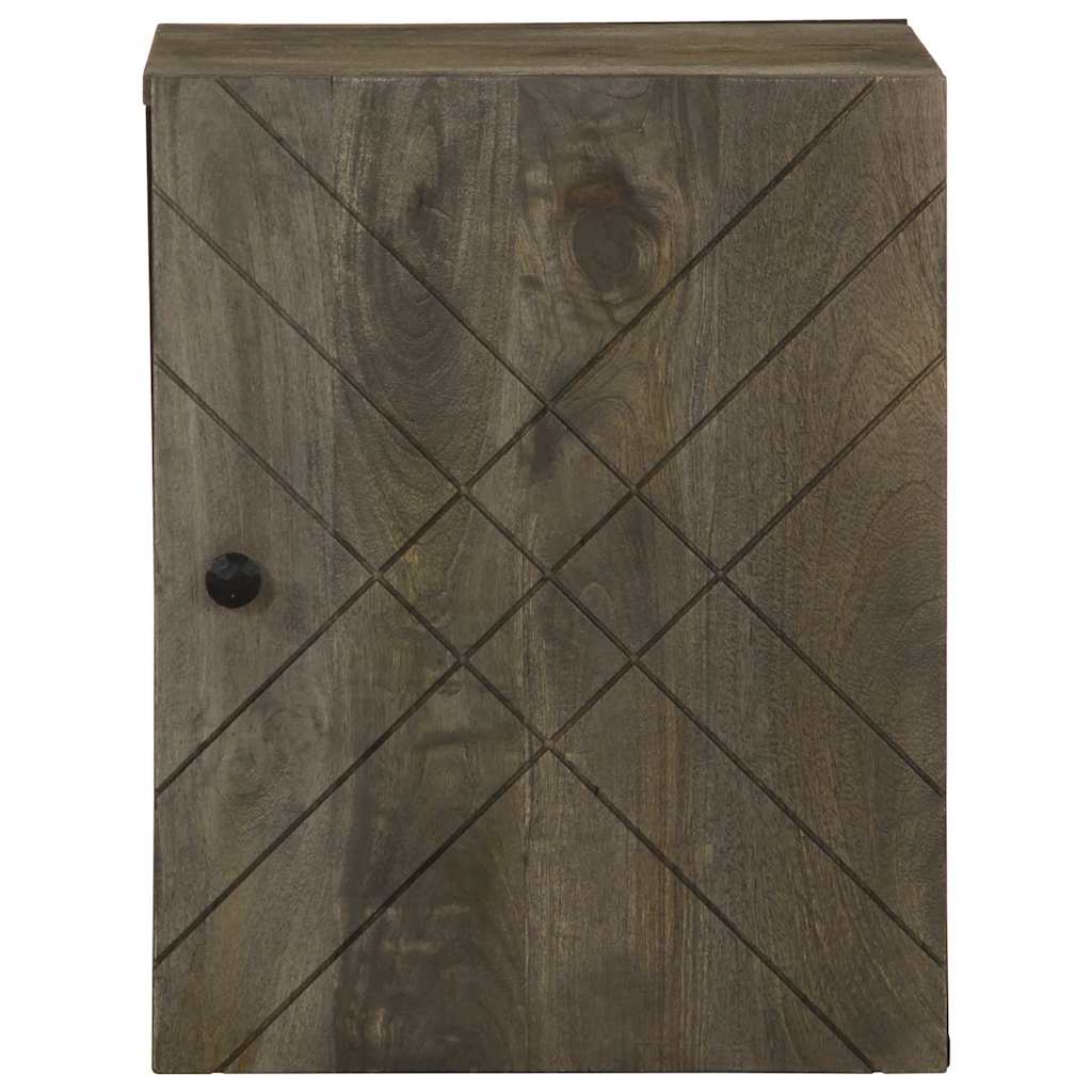 Mobile da Bagno a Parete Nero 38x33x48 cm Legno Massello Mango