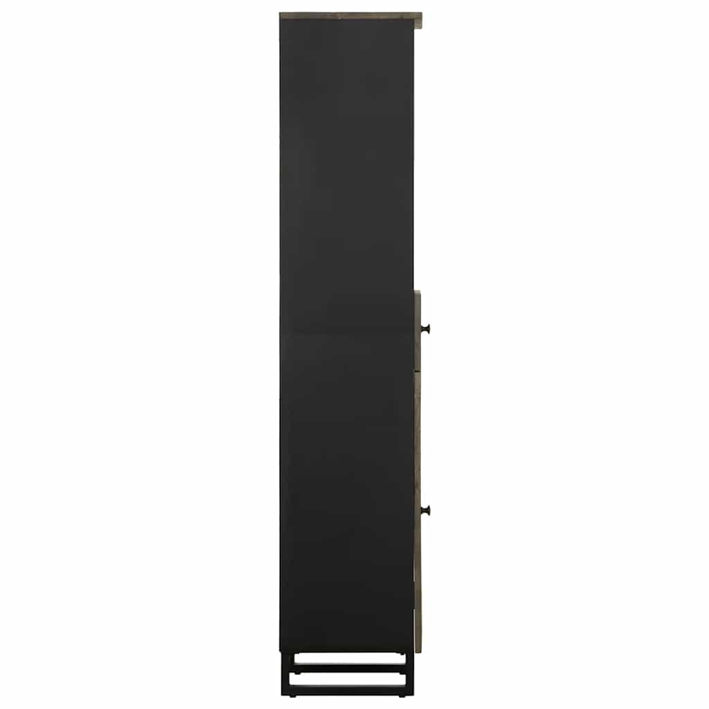 Mobile da Bagno Nero 38x33x160 cm in Legno Massello di Mango