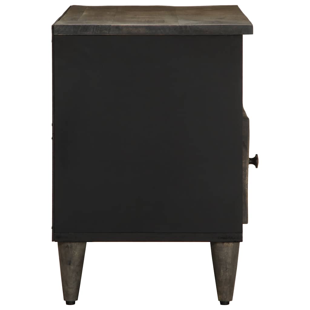 Mobile Porta TV Nero 100x33x46 cm in Legno Massello di Mango