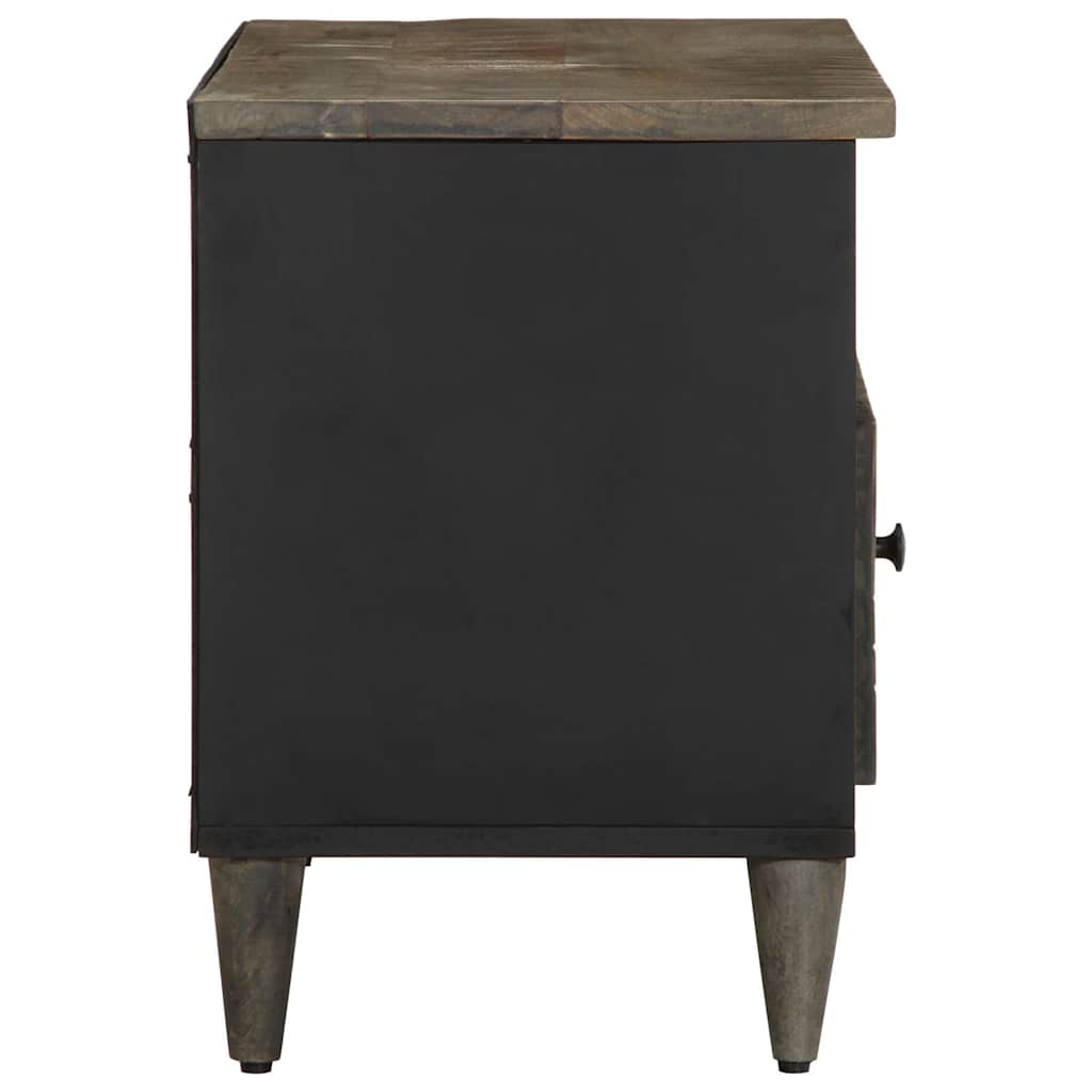 Mobile Porta TV Nero 80x33x46 cm in Legno Massello di Mango