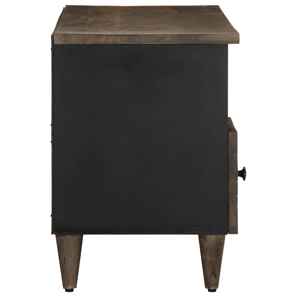 Mobile Porta TV Nero 100x33x46 cm in Legno Massello di Mango