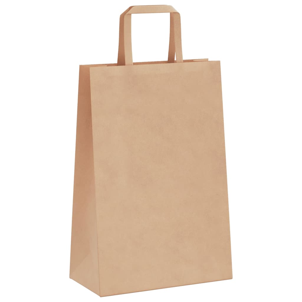 Sacchetti di Carta Kraft 250 pz con Manici Marrone 21x11x31 cm