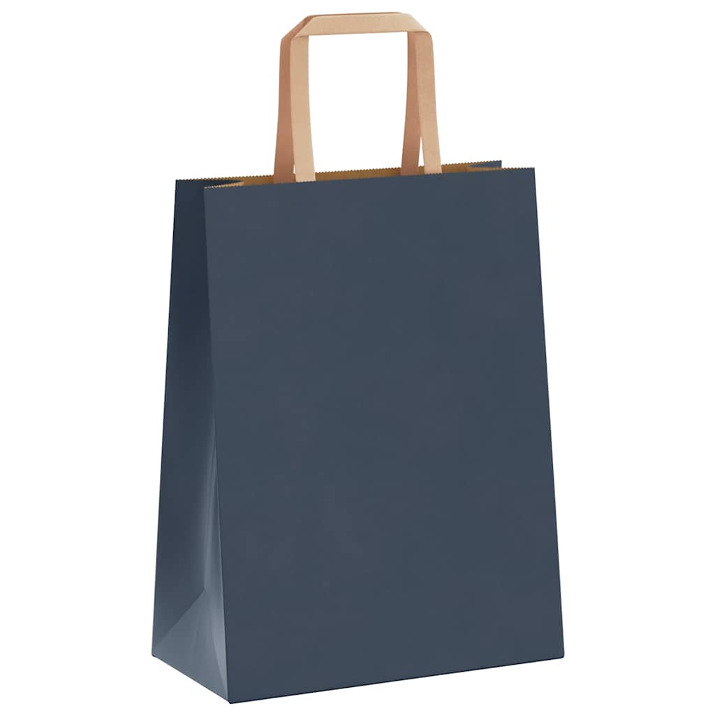 Sacchetti di Carta Kraft 50 pz con Manici Blu 21x11x28 cm