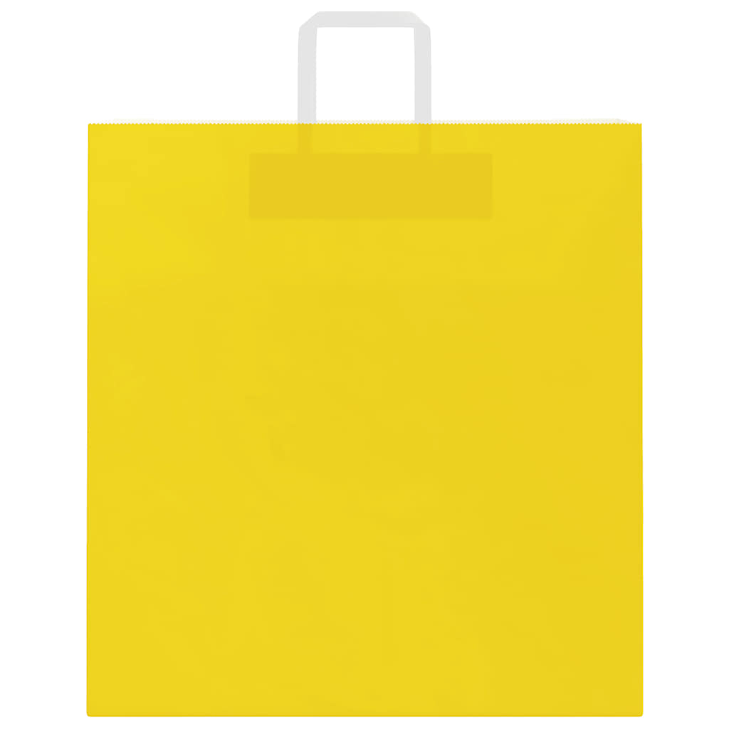 Sacchetti di Carta Kraft 250 pz con Manici Gialli 45x17x48 cm