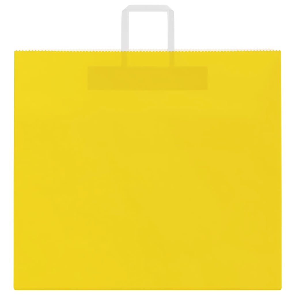 Sacchetti di Carta Kraft 250 pz con Manici Gialli 54x15x49 cm
