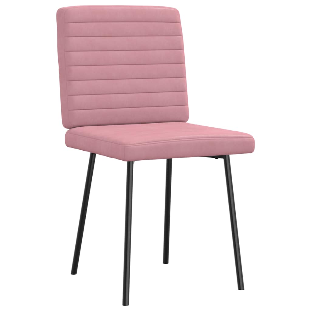 Sedie da Pranzo 6 pz Rosa in Velluto