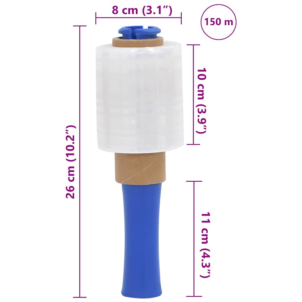 Film Estensibile con Manico 10 pz Trasparente 23 ?m 50cm x 150m