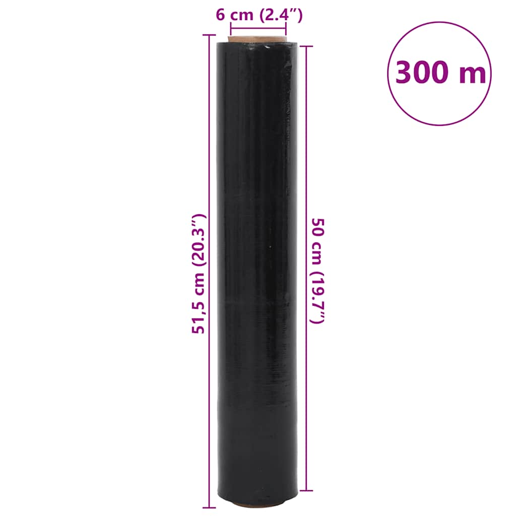 Film Estensibile 6 pz Nero 23 ?m 50 cm x 300 m
