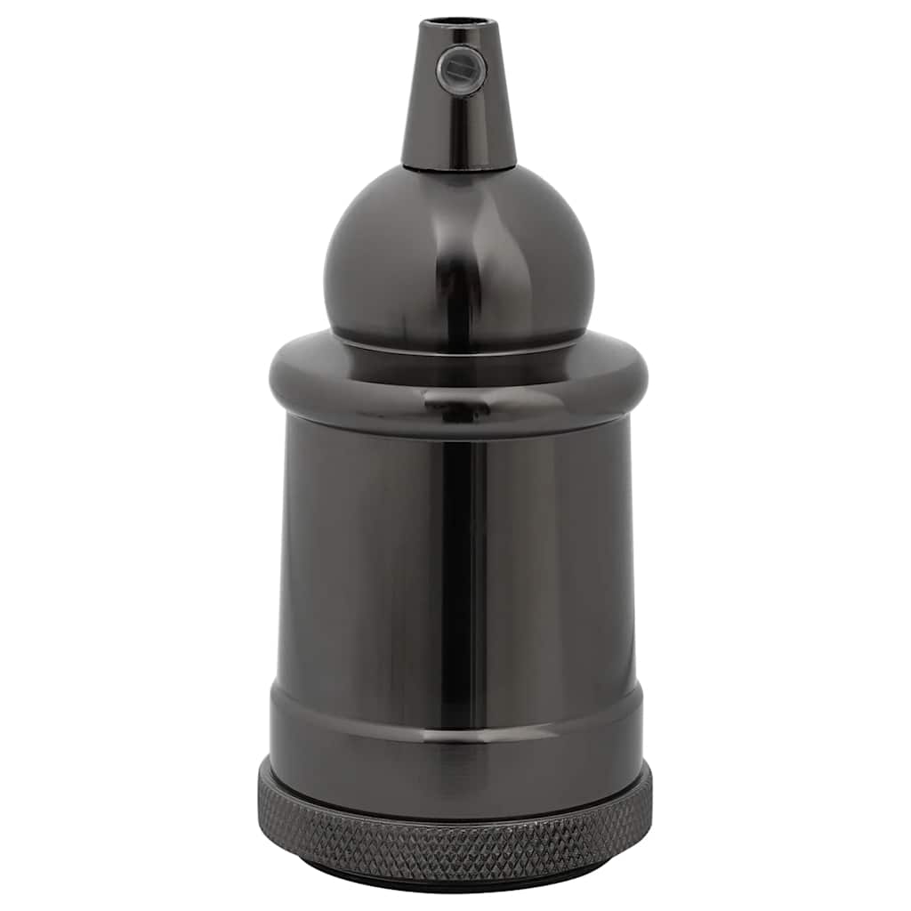 Portalampade 2 pz Nero Lucido E27