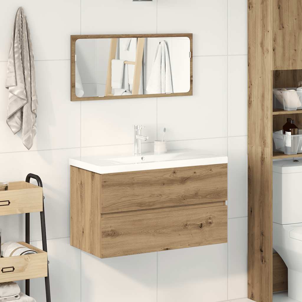 Set Mobili da Bagno 3 pz Rovere Artigianale Legno Multistrato