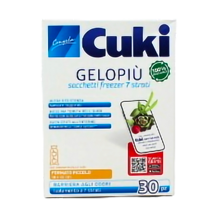 CUKI GELOPIÙ SACCHETTI FREEZER - FORMATO PICCOLO - 30 SACCHETTI - CM 18x28