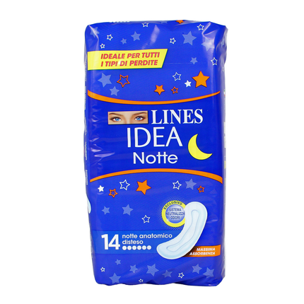 LINES IDEA NOTTE EXTRA LUNGO IPOALLERGENICO 14 PZ ASSORBENTI