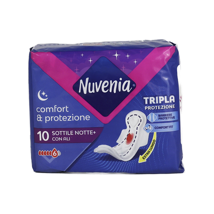 NUVENIA SOTTILE GOODNIGHT CON ALI FLUSSO MOLTO ABBONDANTE 10 PZ ASSORBENTI