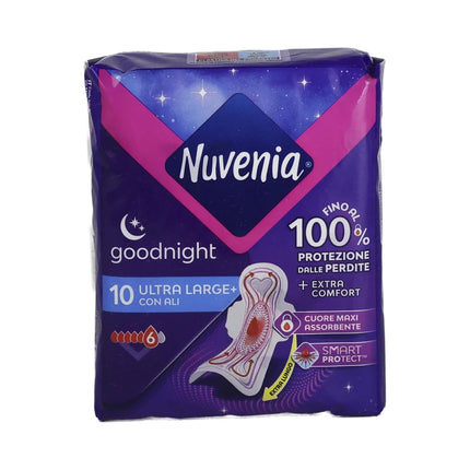 NUVENIA ULTRA LARGE+ CON ALI GOODNIGHT FLUSSO MOLTO ABBONDANTE 10 PZ ASSORBENTI