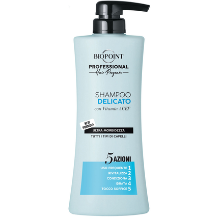 BIOPOINT PROFESSIONAL DELICATO SHAMPOO 5 AZIONI ULTRA MORBIDEZZA TUTTI I TIPI DI CAPELLI 400 ML
