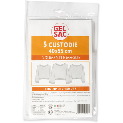 GEL SAC SACCHI SALVAMAGLIA 40x55 CON CERNIERA 5 PZ