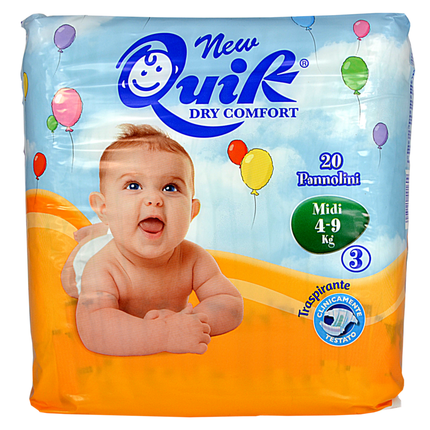 QUIK PANNOLINI 3 MIDI 4-9 KG.20 PZ