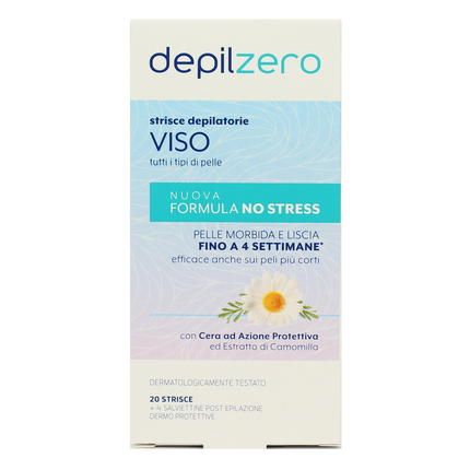 DEPILZERO 24 STRISCE DEPILATORIE VISO E BIKINI CON FIOR DI LOTO e ALOE VERA PELLI DELICATE 20 PZ
