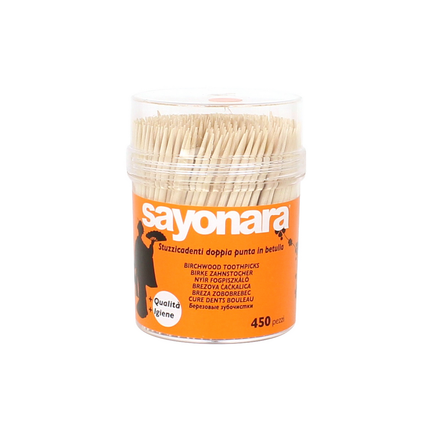 SAYONARA STUZZICADENTI IN LEGNO DI BETULLA BARATTOLO 450 PZ