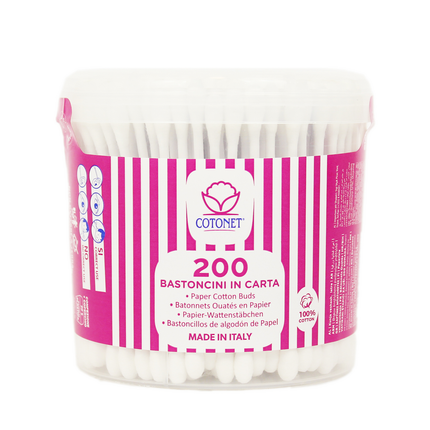 COTONET PULIORECCHIE COTTON FIOC CARTA 200 PZ. BIODEGRADABILI IN BARATTOLO