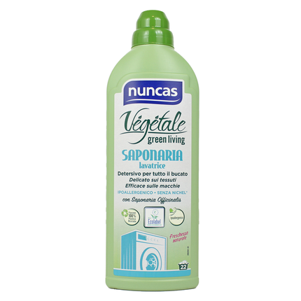NUNCAS DETERSIVO BUCATO LAVATRICE LIQUIDO CAPI DELICATI CON SAPONARIA 1 LITRO