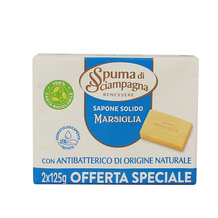 SPUMA DI SCIAMPAGNA SAPONETTA MARSIGLIA 125 GRAMMI x 2 PEZZI