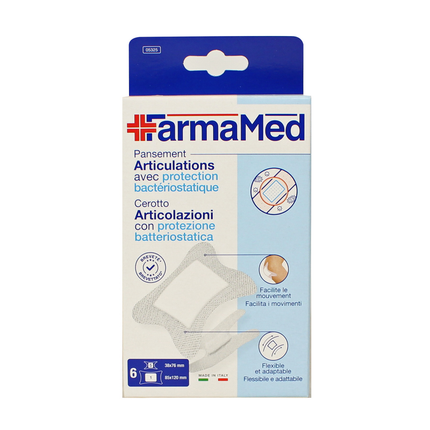 FARMAMED 6 CEROTTI ARTICOLAZIONI CON BATTERIOSTATICO 2 FORMATI MEDIUM E EXTRALARGE