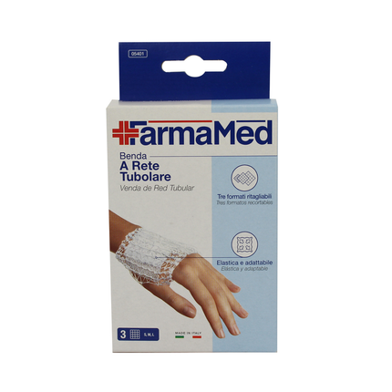 FARMAMED RETE TUBOLARE ELASTICA 3 PEZZI IN 3 FORMATI