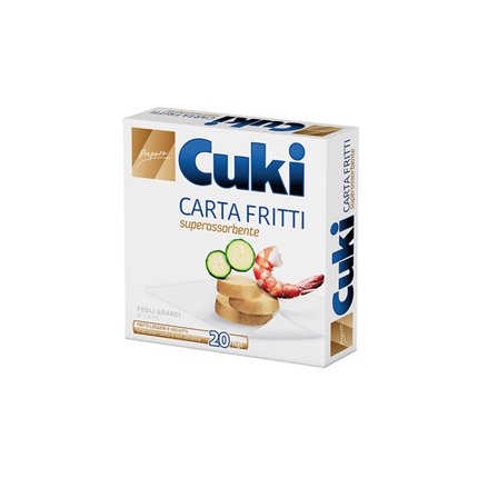 CUKI CARTA FRITTI SUPERASSORBENTE - 20 FOGLI - CM 32X33