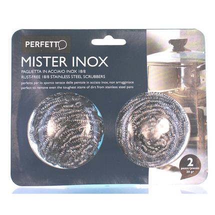 LA PIACENTINA SPUGNA ACCIAIO "PERFETTO MISTER INOX" 2 PZ. GR. 20