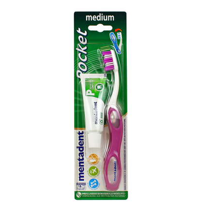 MENTADENT POCKET SPAZZOLINO DENTI + DENTIFRICIO 15 ML
