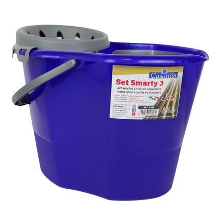 CASAMIA SET SECCHIO + STRIZZATORE E SEPARATORE ACQUE "SMARTY"