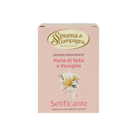 SPUMA DI SCIAMPAGNA SAPONETTA PERLE DI SETA E VANIGLIA SETIFICANTE 90 GRAMMI