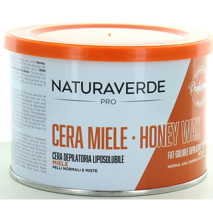 NATURAVERDE PROFESSIONAL CERA DEPILATORIA LIPOSOLUBILE ALLA RESINA DI PINO E CERA D'API 400 ML