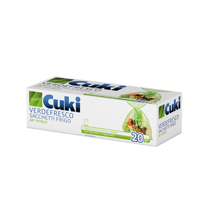 CUKI VERDEFRESCO SACCHETTI FRIGO PER VERDURE MICROFORATI - 20 SACCHETTI - CM 29X42