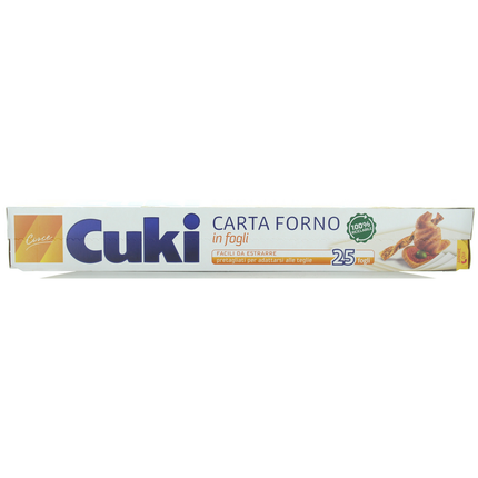 CUKI CARTA FORNO IN FOGLI - 25 FOGLI - CM 33X38 - 9,5 METRI