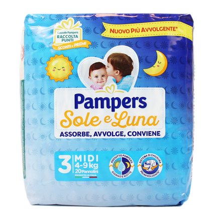 PAMPERS PANNOLINI SOLE E LUNA 3 MIDI 4-9 Kg 20 PZ.