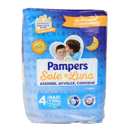PAMPERS PANNOLINI SOLE E LUNA 4 MAXI 7-18 Kg 17 PZ.