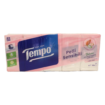 TEMPO FAZZOLETTI 10 PACCHI x 9 FAZZOLETTI PELLI SENSIBILI